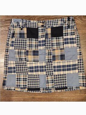 ❤️ LOFT VINTAGE COTTON PATCHWORK PLAID MADRAS SKIRT, 6 (28)